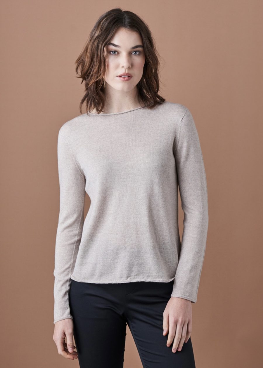 uimi phoebe jersey top in mushroom