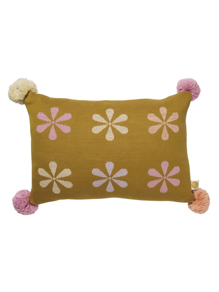 sage and clare batley flower cushion