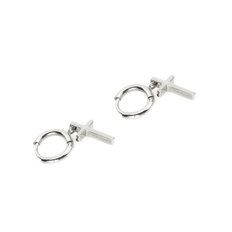 eden courageous cross earrings silver