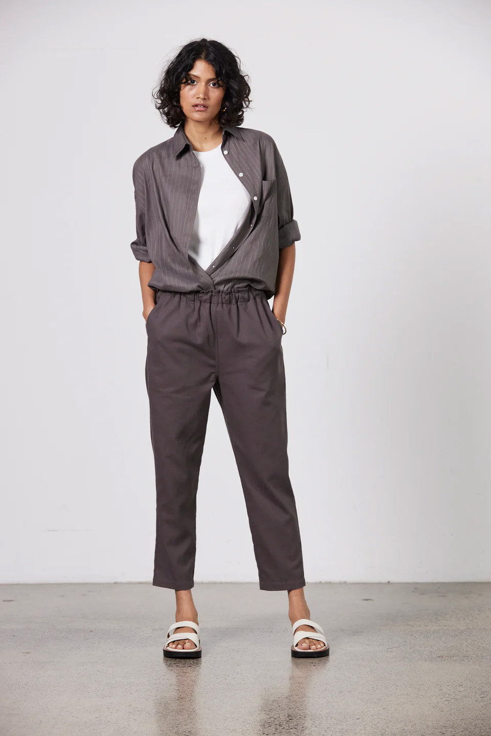 laing stella pants in deep taupe