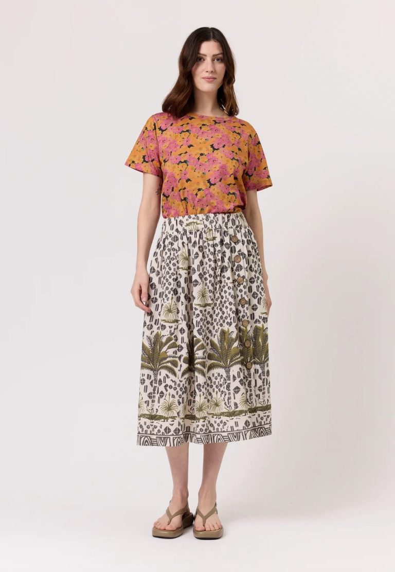 Nancybird Daisy Skirt Lino Palm